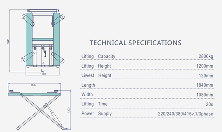 Alignment Scissor Post Lift S-T2800